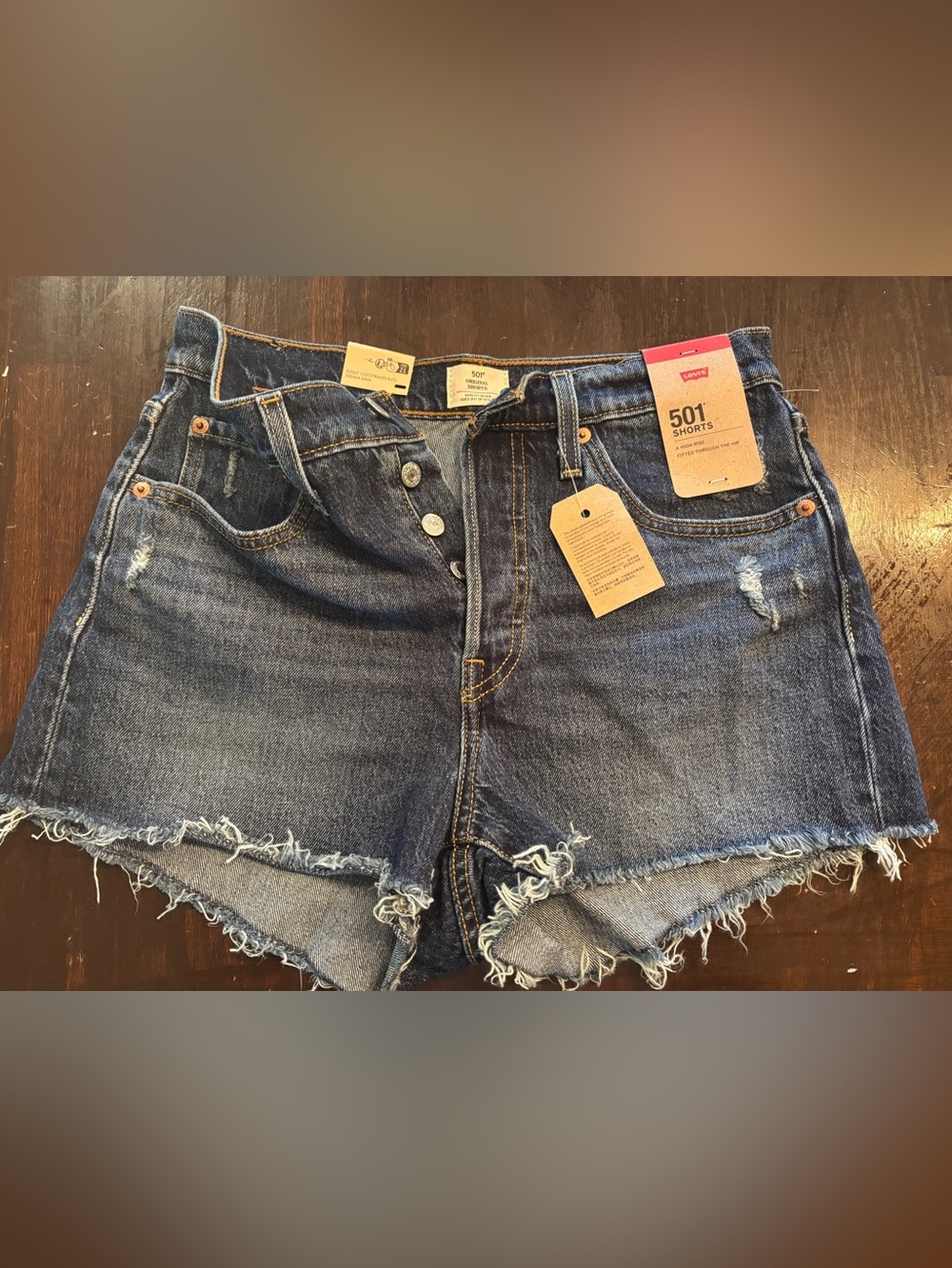 Levi's 501 Original Shorts - Dark Blue Denim NWT